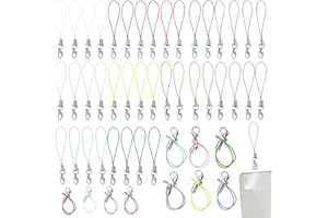 NIANOPKM 50 Stück mixto Cordón para teléfono móvil para llaveros, anillas para teléfono móvil con mosquetón, correa para anilla de teléfono, cordón para colgante de teléfono móvil, colgante para llave USB