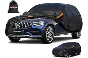 Kayme Funda Coche Exterior, Compatibles con Mercedes Benz GLC (2015-2025), Cubierta para Coche Impermeable Transpirable Anti-UV Antipolvo de 7 Capas, Cubre Coche con Cremallera y Forro de Algodón.