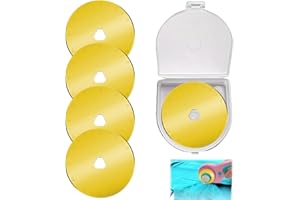 DOMICUBES 5PCS Rotary Cutter Blade, Universal 45mm Titanium Heavy-Duty Rotary Cutter Replacement SKS-7 Blades Fabric Cutting Blades Refill, for Fabric Paper Scrapbooking Compatible with Olfa Fiskars Turecut