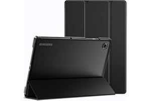 JETech Coque pour Samsung Galaxy Tab A8 10,5 Pouces 2021 (SM-X200/X205/X207), Fine Translucide Arrière Trifold Folio Support Protecteur Tablette Housse Étui, Veille/Réveil Automatique (Noir)