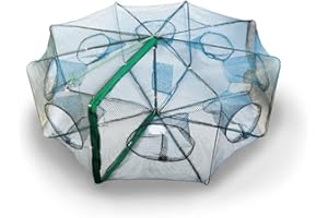 ARMERIAONLINE SINCE 1999 Nassa engaño plegable con contenedor para la pastura Nassa porta peces de pesca mar anguilas langosta barco cefales flotante red de pesca plegable engaño trampa camarones