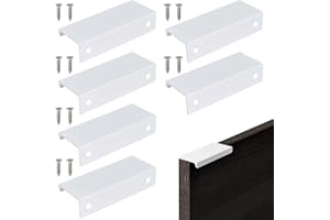 ZYFC 6 Pieces Hidden Cupboard Handle, Concealed Cabinet Pulls, Back Mount Finger Edge Pull Handles, Invisible Furniture Pulls Aluminum Alloy for Wardrobe, Drawer Pulls for Wardrobe Closet Bedroom (8cm)