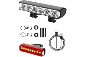 Victoper Luce Bici Anteriore e Posteriore, Faro Bici LED Potente, Fascio Ampio Alta Luminosità, USB C Ricaricabile, IPX4 Impermeabile