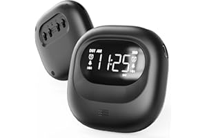 ROCAM Reloj Despertador Vibratorio Digital para Personas Que Duermen Mucho y Adolescentes Sordos con Discapacidad Auditiva, Funciona con Pilas para Viajes o Uso Doméstico, 3 Niveles de Volumen, Alarma Doble