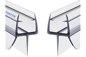 SURFOU Joint Porte Douche 2x100cm pour Paroi en Verre, Joint Salle de Bain, Joint Cabine Douche, Ajustement Universel pour Verre de 6-8mm, Joint de Rechange, Joint Paroi de Douche en PVC (2)