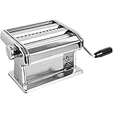 Marcato Macchina per la Pasta, Pasta Maker, Sfogliatrice per Pasta Fresca, in Acciaio Cromato, per Lasagne, Fettuccine, Tagli