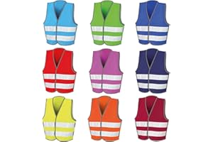 Expert Workwear Hi Vis Kids Safety Vest Junior High Visibility Unisex Childrens School Reflective Outdoor Bike Waistcoat Top
