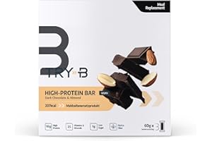 ‎TRYB TRY‑B Dark Chocolate Almond – Mahlzeitenersatzriegel +25 Vitamine & Mineralstoffe, proteinreich, vegan & fastenkonform – 3 Riegel pro Box | Unterstützt Gewichtsmanagement & bewusste Ernährung