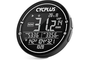 CYCPLUS Ordenador de Bicicleta GPS, Ordenador de Bicicleta inalámbrico, Resistente al Agua, IPX6, velocímetro Ant+, Ordenador de Bicicleta inalámbrico,Bluetooth, Compatible con Strava