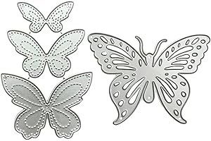 TIANNAIT Pack of 2 Butterfly Cutting Dies, Butterfly Metal Embossing Stencils, Butterfly Cutting Dies, Used to Make DIY Photo Album Scrapbook Decoration