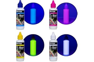 Octopus 4 x 50 ml d'encre fluorescente invisible compatible avec Epson et Brother, blanc, cyan, magenta, jaune