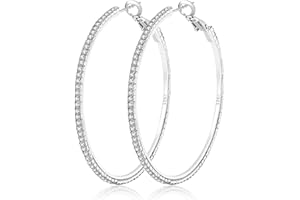 MOROTOLE 14K Gold Strass Ohrringe - Mode Dünn Groß Hypoallergen Reifen für Frauen Mädchen - Schmuck Geschenke 20/30/40/50/60/70mm