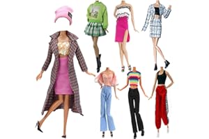 LANCE HOME 5 Set Abbigliamento Autunnale Vestiti Gonna Abiti D'Inverno + Scarpe Manica Lunga Soprabito Gonna per 29cm Bambola Accessori Elegante Abito da Festa Regalo di Natale per 29cm Bambino Casuale Stile