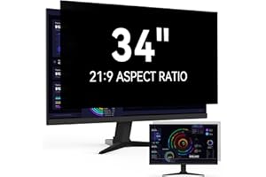 ‎PROTESCREEN Computer Monitor Blickschutzfiter 34 Zoll Seitenverhältnis 21:9, Anti Blaulicht Blendschutz Displayschutz, Abnehmbarer Blickschutzfolie Sichtschutzfilter Kompatibel mit Lenovo/HP/Dell/Acer/Samsung