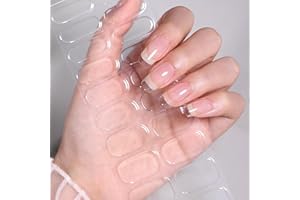 Ceboic Tiras de Uñas de Gel Semicurado, 22Pcs Pegatinas Esmalte de Uñas de Gel, Envolturas de Esmalte de Gel para Uñas Full Cover Nail Stickers con Lima y Palo para Arte de Uñas DIY (Transparente)