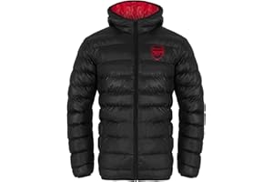 Arsenal F.C. Mens Quilted Jacket Hooded Winter Coat Adults Official Football Gift