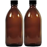 Viva per la casa Bottiglia Farmacia, Medicina/braunglasflasche inkulsive Un Etichetta, Vetro, Marrone, 2 x 250ml