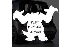 Sticker bébé à bord pour voiture Petit Monstre à bord 20 cm Blanc - Anakiss