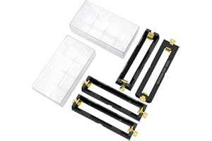 4 Pièces 18650 Support de Batterie, KUOQIY 1 Cellule 3.7V Boîte de Rangement de Boîte de Batterie Bricolage, avec Boîte à Piles en Plastique, pour SMD 18650 Bricolage Alimentat