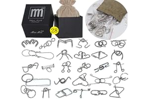 Chonor 28Pcs Mini Casse-tête en Métal Fil Puzzle Ensemble, IQ Test Mental Jeu Logique Éducatif Intelligence Jouet Classique Cadeau pour Adultes et Enfants