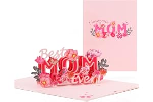 DEESOSPRO® Kartka na Dzień Matki, kartka urodzinowa dla mamy, 3D Pop Up Kartka z życzeniami na urodziny mamy, w zestawie koperta