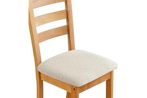 Hengrongshen Juego de 2 fundas de asiento para silla de oficina, color blanco, con hebilla, para comedor, balcón, silla de oficina