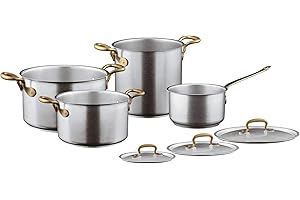 Sambonet 1965 Vintage stal szlachetna antyczny zestaw garnków 4-częściowy, duży