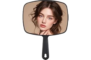 Mythosurge 1-pack handhållen spegel professionell, ensidig sminkfrisör raksalongspeglar, reseficka spegel med platt handtag