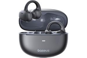 Baseus MC1 öppna hörlurar, Bluetooth-hörlurar med klämma och 40H autonomi, HiFi-bas Ai-ljudkvalitet, bekväma och lätta (5,2 g), klipp med IP57-skydd mot damm och vatten