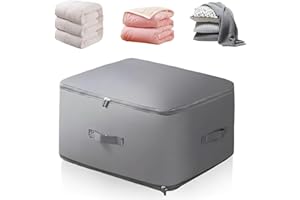 YFKJEU 2024 Nouveau Sac Rangement Vetement, Grand Sac de Compression Rangement Vetement Housse Rangement Couette, Organisateur Auto Compression Voyage(Gris, 54x42x60cm)