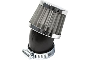 Filtro de aire deportivo de malla de acero Maxtuned para carburadores de 17,5 mm, en ángulo de 45°, ancho de conexión de 35 mm