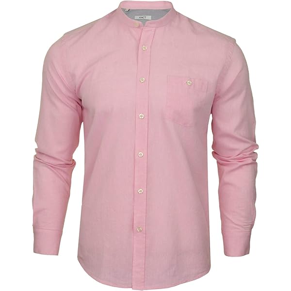 Camicia Collo Coreana Camicia Coreana Rosa Uomo Giosal Camicia