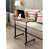 Y&uuml;kseklik Ayarlı Laptop Sehpası Ve &Ccedil;alışma Masası - Atlantik &Ccedil;am (TEKERLİ) 70x40 Oval Kenar