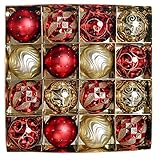 Durch die traditionelle rote und edle Goldfarbe wird Ihr Weihnachtsbaum auffällig und glitzernd