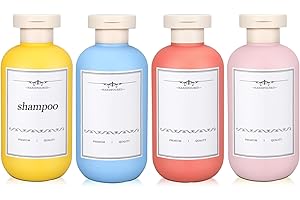 UMETASS 200ml Reiseflaschen zum befüllen, Auslaufsicher Reisezeitset, reisegroß Shampoo Behälter mit Flip-Top Deckel, Leere Reiseflaschen (Orange-Gelb-Rosa-Blau, 4 Stück)