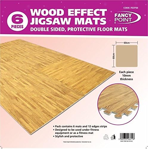 8 X INTERLOCKING WOOD EFFECT MATS EVA SOFT FOAM EXERCISE FLOOR GYM OFFICE MAT 8PC 32 SQ FT