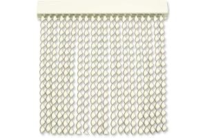 Genérico Cortinas Exterior Anti Moscas | Material PVC y Barra Aluminio | Ideal para Terraza y Jardín (Gris-Blanco, 120 x 220cm)