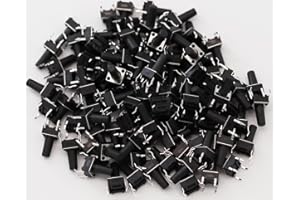 Heevhas Interruptor de botón táctil Mini microinterruptor táctil 6 * 6 * 11mm 4 pines DIP PCB SMD SMT Interruptor de botón pulsador táctil momentáneo Componentes electrónicos(100 piezas)