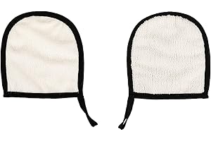 HNYG Body Exfoliating Glove,Exfoliating Body Scrub Exfoliator Glove,Exfoliating Mitt,Body Scrub Mitt,Body Scrub Gloves for Shower, Spa, Massage,Skin Mitt,Face Exfoliator Tool,Dead Skin Cell Remover (White)