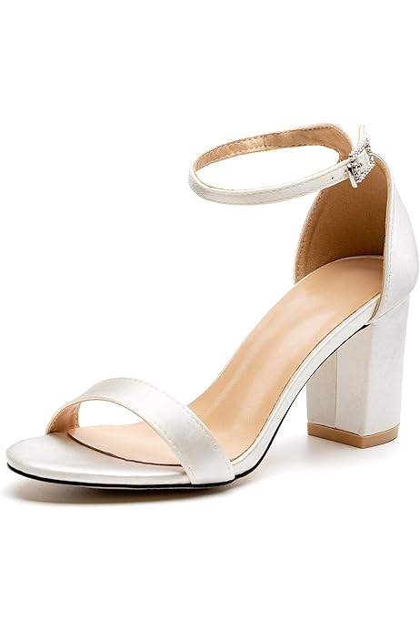white open toe heel sandals