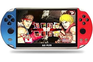 CAWEVON Console da gioco portatile X12 Plus, schermo da 7 pollici, portatile portatile Mp5, console da gioco arcade nostalgica con joystick, doppio video e giochi elettronici
