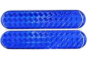 Reemky 10Pcs blu riflettente avvertimento di sicurezza carauto-adesivo riflettore adesivo 4 colori opzionale (10.6 CM X 2.3 CM)