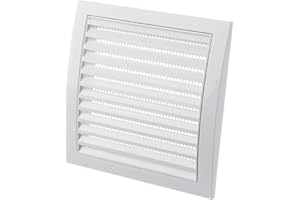 LIRAST 190x190mm / 8x8 inch White ABS Plastic Ventilation Grille - Air Vent Cover with Anti-Insect Mesh
