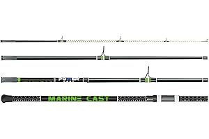 POWER CAST Marine cast lightweight, eye catching design, long casting, extra heavy action beach, pier, surf rod for mackerel, bass, cod, tope, ray (4 pieces)