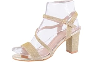 Queentina Damen Sandalen Riemchen Absatz High Heels Sandaletten Tanzschuhe BL6590
