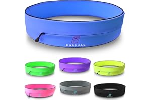 PURSUAL Running Belt with Money & Phone Pouch - Sweatproof Running Phone Holder with Large Capacity - Running Waist Pouch for Men & Women - Perfect Phone Holder for Running & Outdoor Activities