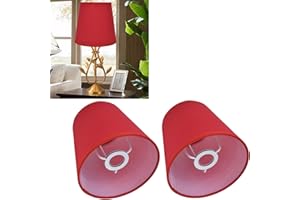 BestAlice 2 Pezzi Paralume Piccolo in Tessuto, Clip On per Lampadario, Stile Europeo per Lampada da Interno E14 (Rosso)