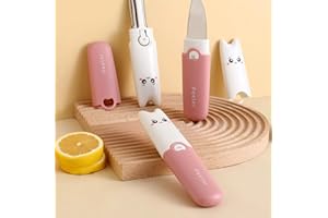 KAYLEINSTER Pelador-3 en 1 Multifuncional Pelador de Verduras Pelador de Frutas Pelador Patatas,Pelador Oscilante Inoxidabe con Filo de Dentado,Imprescindible para Pelar/Triturar/Rebanar a Casa-Rosa