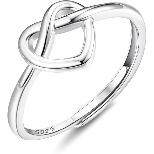 Anelli Regolabile Donna, Anello Argento Con Zircone, Aperto - 5