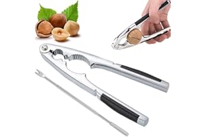 OUOQI Nussknacker,Nussknacker Walnüsse mit Rutschfestem Griff,Nussöffner Metall,Haselnussknacker,Walnussknacker,Edelstahl Walnussknacker mit Walnussnadeln,für Walnut Mandeln Haselnüsse